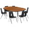 Flash Furniture 47.5 W, 76 L, 30.25 H, Chrome, Laminate, Particleboard, Plastic, Steel XU-GRP-16CH-A3048CON-48-OAK-T-A-GG - alternate 3